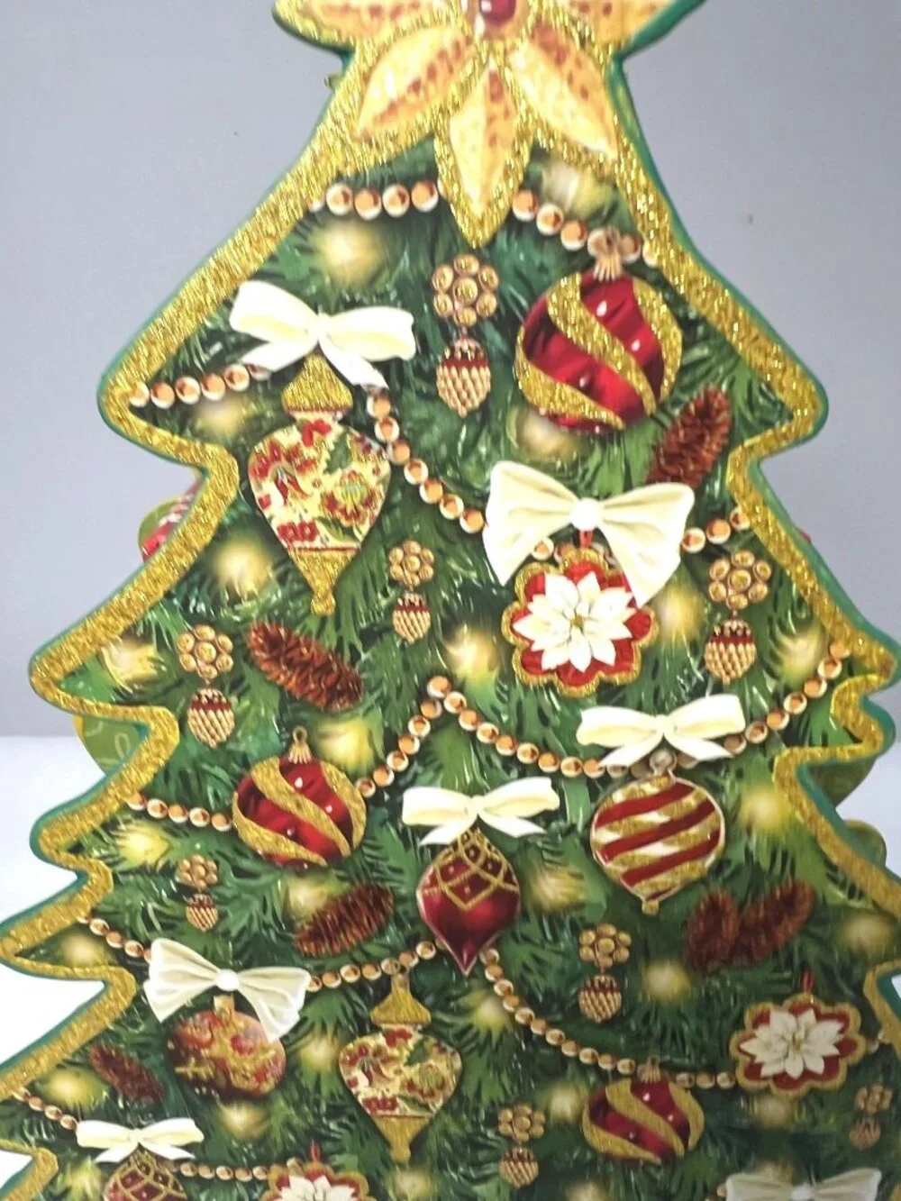 Vintage Olly & Rex Christmas Tree Box Decor 3D, Double Sided